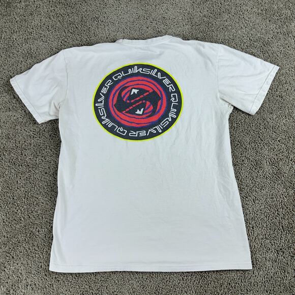 Quiksilver Shirt Mens Large White Red The Mountain And The Wave Short Sleeve - Picture 2 of 9